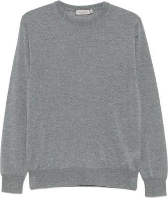 Canali Geribbelde Ronde Hals Trui Grijs - Heren - Ronde hals truien - Grijs - 3XL - Katoen - Truien & Vesten