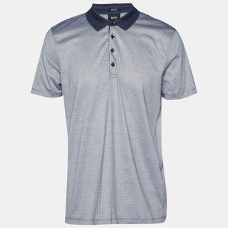 HUGO BOSS Boss By Hugo Boss Grey Striped Bugnara Polo T-Shirt