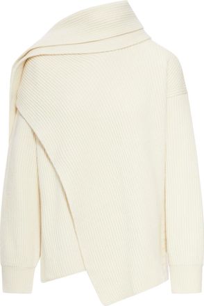 Jil Sander FINE WOOL SWEATER WITH WRAP SCARF DETAILS - Jil Sander - Woman
