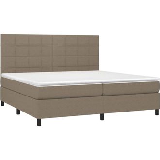 vidaXL Vidaxl - Cama Box Spring Con Colch&oacute;n Tela Gris Taupe 200x200 Cm