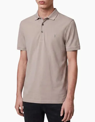 AllSaints Allsaints Mens All Saints Reform Mens Polo Shirt Summer Cotton Top - Tan - Size: 36