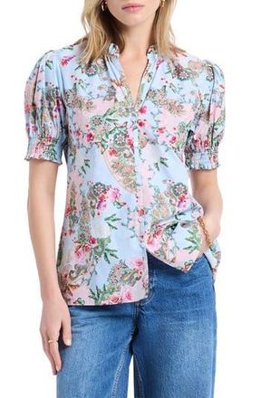 Robert Graham Mila Short Sleeve Woven Shirt in Multi at Nordstrom Rack, Size X-Small