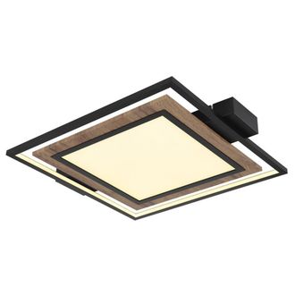 Netlighting Gabaldo Integrated LED Semi Flush Ceiling Light Matt Black LED 3000K