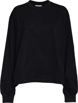 Ganni Crew Neck Sweatshirt - Dames - Sweatshirts - Zwart - L - Hoodies & sweatvesten