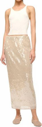 Staud Casey Midi Skirt In Moon