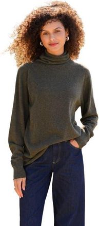 Celtic & Co. Geelong Wool Slouch Turtleneck Sweater in Olive at Nordstrom, Size X-Small