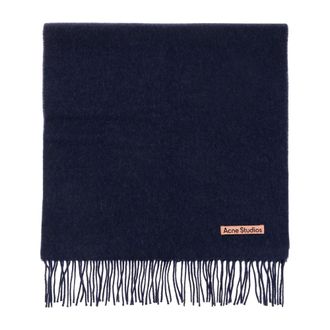 Acne Studios Fringe Wool Scarf - Smal - unisex - Accessoires - Zwart - Maat: ONE Size Wol