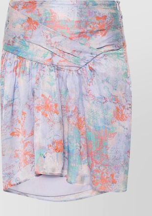 Iro abstract pattern silk mini skirt
