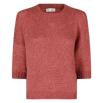 Roberto Collina Trui met ronde hals - Dames - Ronde hals truien - Roze - M - Truien & Vesten