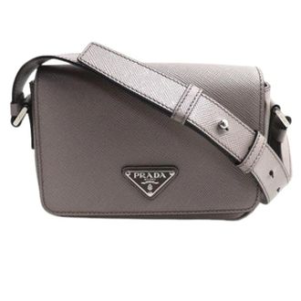 Prada Pre-owned Cross Body Bags, female, Gray, Size: ONE SIZE Pre-owned Vintage Shoulder Bag
