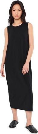 Eileen Fisher Stretch Jersey Knit Oval Dress Womens Dress Black : SM, Lyocell/Spandex/Tencel