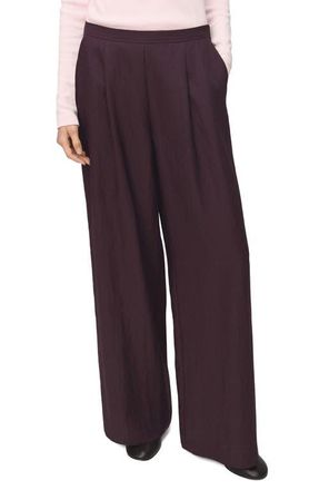 Mango Pleated Palazzo Pants in Burgundy at Nordstrom, Size 4
