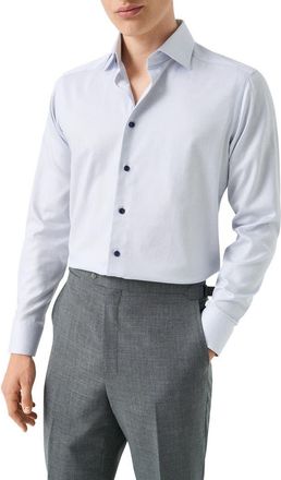 Eton Contemporary Fit Solid Cotton Dress Shirt in Dark Purple at Nordstrom, Size 15.5