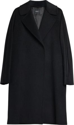 Max Mara Raglan Wollen Jas Zonder Knopen - Dames - Mantel - Zwart - 4XS - Wol - Jassen