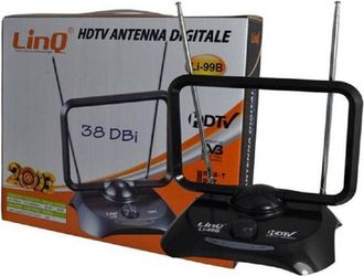 Trade Shop Trade Shop - Antenna Digitale Tv Dvb-t Amplificata 38dbi Full Hd Vhf Uhf Portatile Auto Li-99b