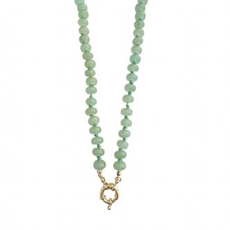 Gemelli Womens Bria Stone Necklace In Green Agate