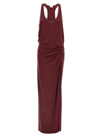 Andamane Bordeaux Polyester Long Womens Dress
