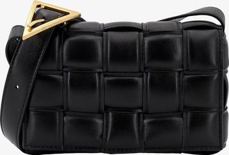 Bottega Veneta Padded leather shoulder bag with intrecciato motif - BOTTEGA VENETA - gender_Woman