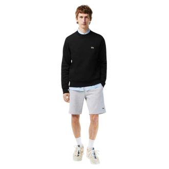 Lacoste Heren Sweatshirt met Geborduurd Logo Fleece Crew Hals (Zwart)