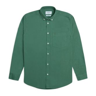Woodbird Groene Basis Shirt Fling - Heren - Casual Overhemden - Groen - L - Overhemden