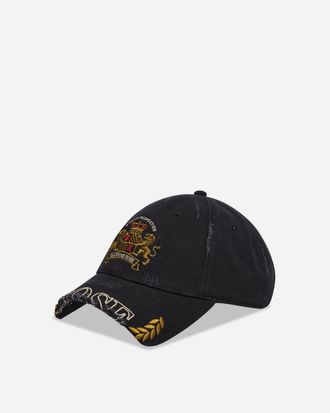 Martine Rose Cut Peak Cap Washed Black