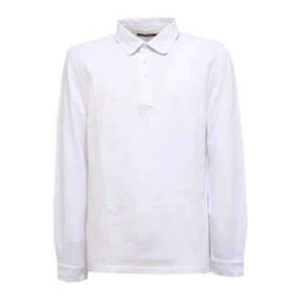 KANGRA Polo Shirts, male, White, 2XL, Cotton T-shirt with Cuff and Collar Print
