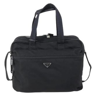 Prada Pre-owned Weekend Bags, unisex, Black, Size: ONE SIZE Pre-owned Vintage Nylon Weekend Bag