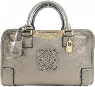 Loewe Pre-owned Amazona Geitenleren Handtas - Dames - Vintage Handtas - Grijs - ONE Size - Leer - Vintage