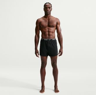 Nike Mens Essential Cotton Stretch Knit Boxers (3-Pack) in Black | KE1273-001