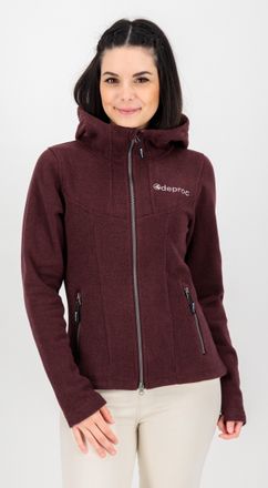 Deproc Strickfleecejacke DEPROC ACTIVE GLORY MAY, Damen, Gr. 36/38 (M), lila (berry), 100% Polyester, figurbetont, gerader Abschluss, Jacken Strickfleecejack