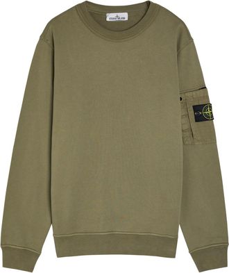 Stone Island Logo Cotton Sweatshirt - Green - XL