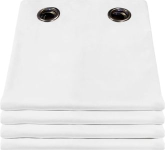 MOONDREAM Cortina ac&uacute;stica de terciopelo ollaoss blanco MC720 130x260