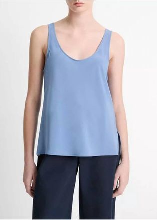 Vince Classic Bias Tank Top In Tidal