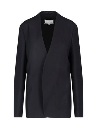 Maison Margiela Black Virgin Wool V-Neck Blazer