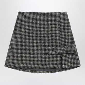 Douuod Ebony/beige checked wool Nicaragua skirt