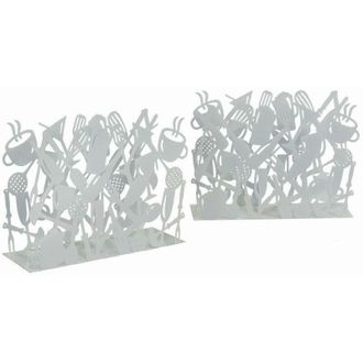 Vacchetti Vacchetti - Portarrevistas De Metal Blanco Para Cubiertos 1-2, 35x12x26 Cm