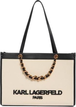 Karl Lagerfeld Savoie Tote Bag in Natural/Black at Nordstrom Rack