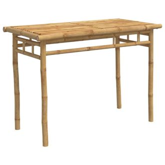 Berkfield Home Garden Dining Table 110x55x75 cm Bamboo in Brown | Size: 110 x 55 x 75 cm