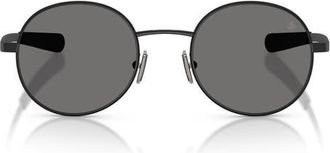 Moncler Centro 50mm Polarized Oval Sunglasses in Matte Black /Dark Grey at Nordstrom