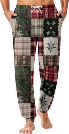 Generic Christmas Mens Pajama Pants - Warm Pyjamas with Elastic Waist & Pockets, Comfortable Xmas Pj Bottoms for Sleep & Lounge