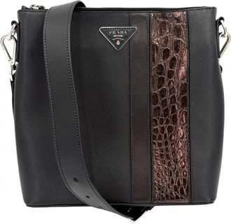 Prada Black Leather Shoulder Bag (Pre-Owned)