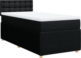 vidaXL Cama Box Spring Con Colch&oacute;n Tela Negro 80x200 Cm Vidaxl