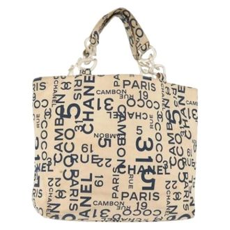Chanel Bolso Tote de Lona Pre-owned - Pre-owned - Mujer - Blanco - ONE SIZE