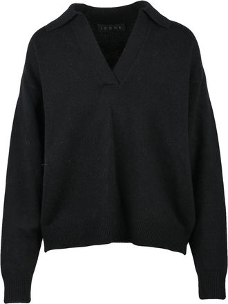 ICONA Polo Knit Sweater in Soft Wool-Cashmere Blend