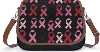 Generic Breast Cancer Awareness Ribbon Crossbody Bags for Women Shoulder Messenger Bag Purse Handbags