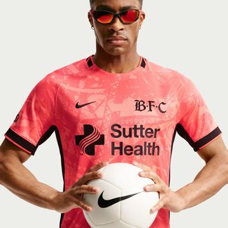 Nike Bay FC Stadium Away Nike Mens Dri-FIT NWSL Replica Jersey in Pink | P35851SFFC26-RUC