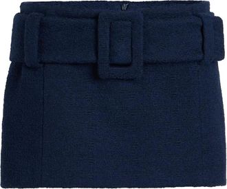 Patou Minigonna in cotone biologico con cintura - Blu