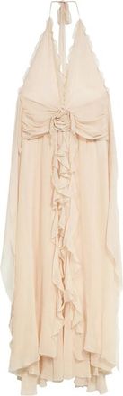 Blumarine Ruffled Flower Long Dress