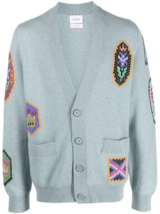 Barrie Scottish Symbols intarsia-knit cardigan - Blue