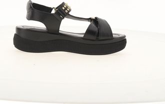 Mjus Sandalen met plateauzool in leer